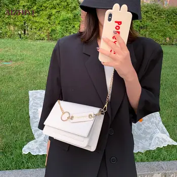 

Women Alligator Leather Shoulder Bag Women Hit Color Chain Small Crossbody Pouch Fashion Female Crossboby bag