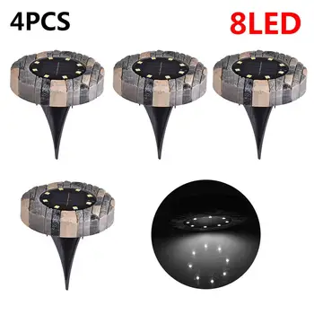 

1/4 Pack Solar Ground Light LED Garden Lights Waterproof Patio Outdoor with Light Sensor for Pathway Yard Driveway Step Walkway