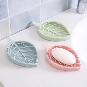 

Leaf Shape Soap Dish Soap Box Soap Holder Toilet Shower Tray Draining Rack Soap Tray Holder Non-slip Bathroom Gadgets