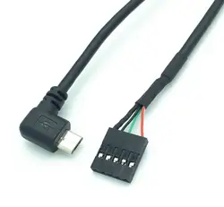 50 см 90 градусов под прямым углом Micro-USB Male to 5 Pin Материнская плата Женский адаптер Dupont расширенный кабель (Micro-USB M/5Pin)