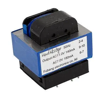 AC 220V до 11 V/7 V 140mA/180mA 7-контактный трансформатор для микроволновой печи