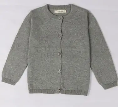 Grey Children Candy Colors Clothes Winter Baby Knitting Cardigan Kids Warming Long Sleeves Knitted Sweater Coats Tops Button Clothing - Цвет: Grey