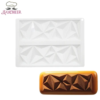 

BAYCHEER Rectangle Silicone Cake Mold 2 Cavity Irregular Pattern Dessert Cake Decorating Tool Baking Pan Kitchen Accessories