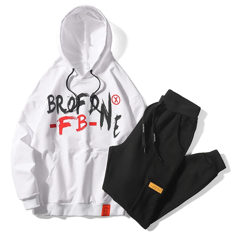 

Patchwork Men's Sportswear Sets 2019 Autumn Winter Hoodies Male Casual Tracksuit Sweatshirt + Sweatpants
