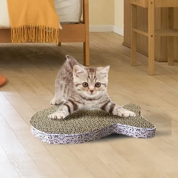 

Fish Shape Cat Scratch Pad Cat Corrugated Pad Scratching Posts Kitten Corrugated Paper Pad Cats Grinding Nail Scraper Mat