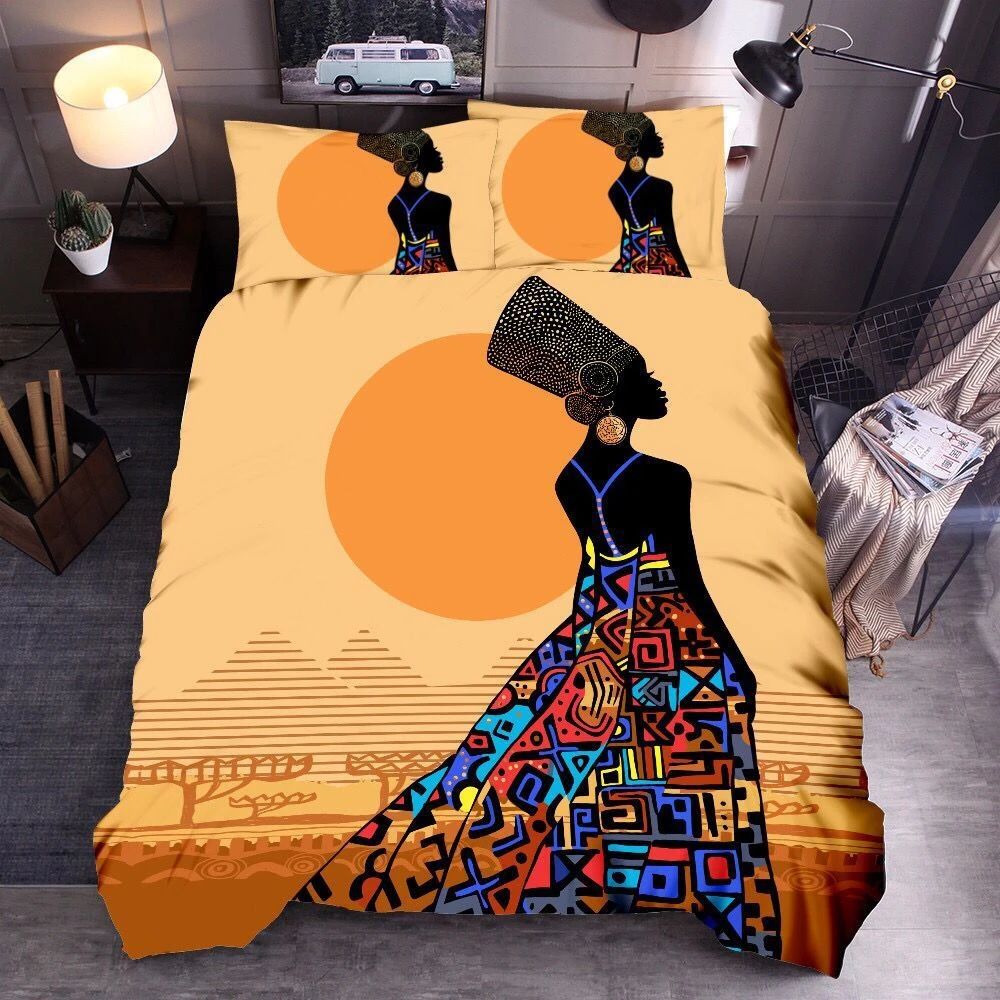 Print African Pattern Bedding Set Fashionable Beautiful Modern Golden Duvet  Cover Pillowcases Bedroom Comforter Set King Queen - Bedding Set -  AliExpress