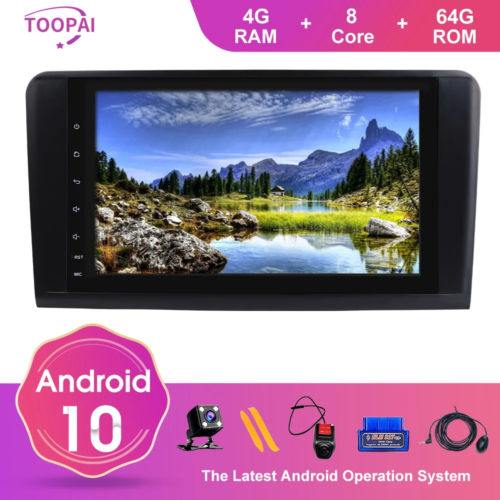 TOOPAI Android 10 для Mercedes Benz GL ML CLASS W164 X164 ML350 ML450 2005-2012 авто радио GPS навигация