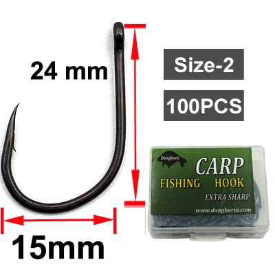 100Pcs-Size 2 100 шт. рыболовные Chod крючки для снаряжения колючие рыболовные Крючки Карп Приманка Держатель кривая труба захват тефлон покрытием из высокоуглеродистой стали рыболовный крючок - Цвет: 100Pcs-Size 2