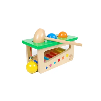 

1pc Color Bell Knocking Ball Hitting Platform Baby Puzzle Wooden Toy Gives Children The Best Enlightenment Gift