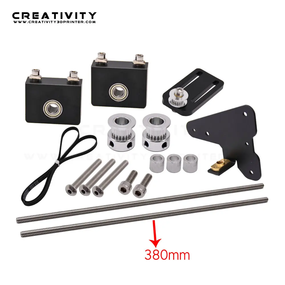 

Aluminium Dual Z Axis Upgrade Kit Lead Screw Single Step Motor Pulley Fit for Ender 3/ CR-10 3D Printer Accessories
