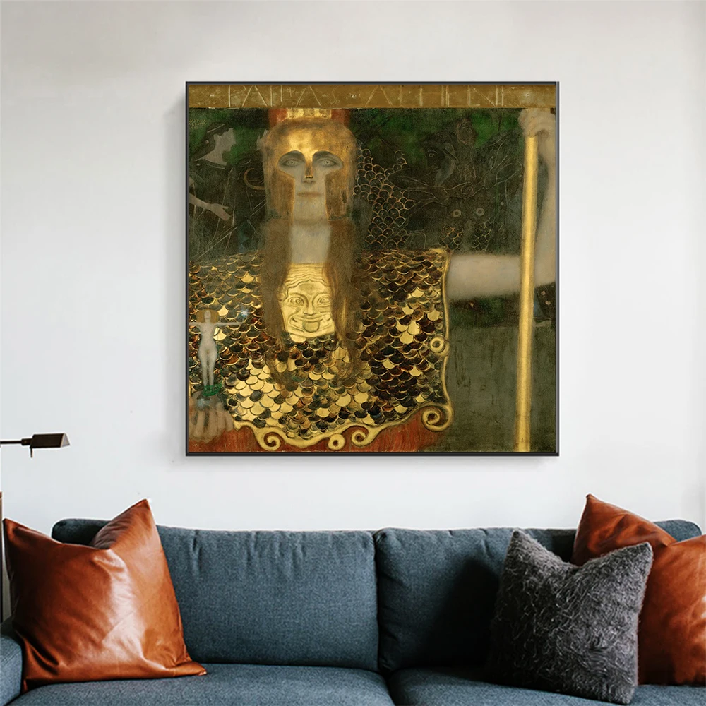 Classic Artist Gustav Klimt Pallas Athena Oil Painting On Canvas Print Poster Modern Art Wall Pictures For Living Room Painting Calligraphy Aliexpress