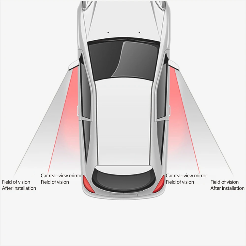 2pcs Car 360 Degree Framless Blind Spot Mirror Wide Angle Sector Convex Mirror Sector Side Blindspot Rearview Parking Mirror