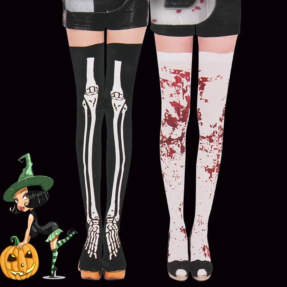 

2021 New Stockings Halloween Costume Easter Zombie Skeleton Socks Bloody Mary Nurse Blood Socks Bone Skull Socks Pranks Funny