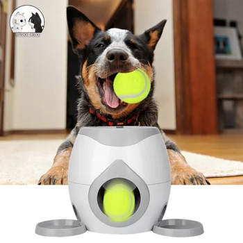 

Pet Dog Food Reward Machine Dog Cat Interactive Ball Play Toy Dogs Tennis Launcher Substitute Game Puppy Dog IQ Training Machine