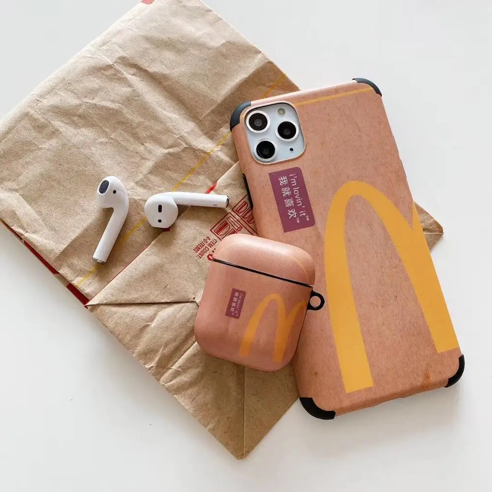 Чехол для airpods, забавный упаковочный мешок mcdonald's, Модный мягкий чехол для Apple, новинка Airpods 1/2, чехол, беспроводной Bluetooth, чехол для наушников