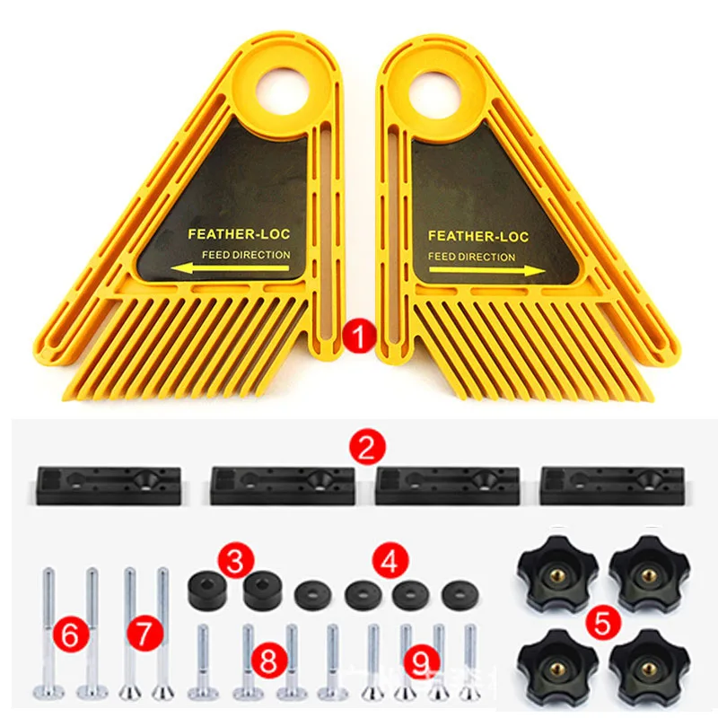 Multi-Purpose Woodworking Feather Board Set Double Featherboards Miter Gauge Wood Carving Hand Tools