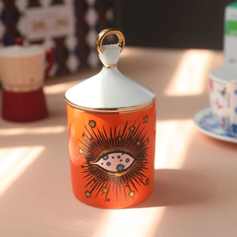 Candle Holders Incense Holder Big Eye Jar Starry Sky Aromatherapy Candle Jar Handmade Home Decoration