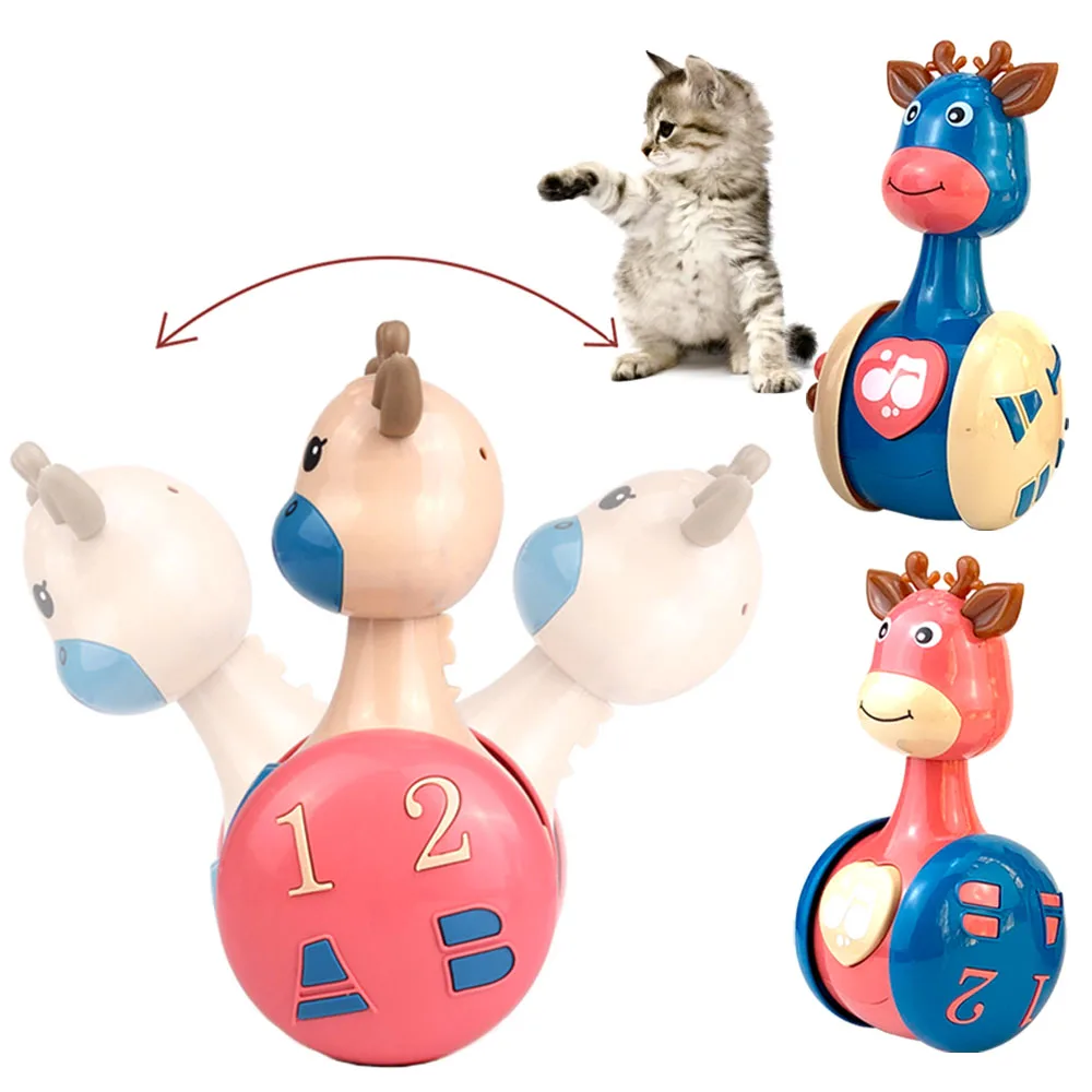 PetCloud Cat Toy Chew Bell Tumbler Pet Game Inertia Slide Interactive Toy Cat Teaser Souptoys Kitten Play Supplies funny cat teaser stick feeding ball interactive cat toy kitten playing toys tumbler cat turntable toy supplies pet accessories