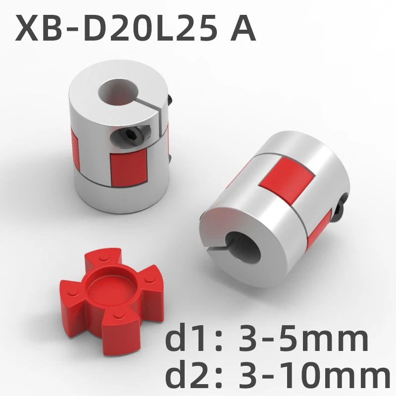 jaw D20L25 Aluminium Plum Flexible Shaft Coupling Diameter 20mm Length 25mm Connector Flexible Coupler for 3D Printer CNC Machine and Servo Stepped Motor 4mm to 8mm 2PC GS09 Two