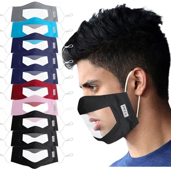 

10PCS Mouth Face Masks Adult Transparent Solid Visible Face Shield Cover mascarilla tela Reusable Washable Face-mask mascarilas
