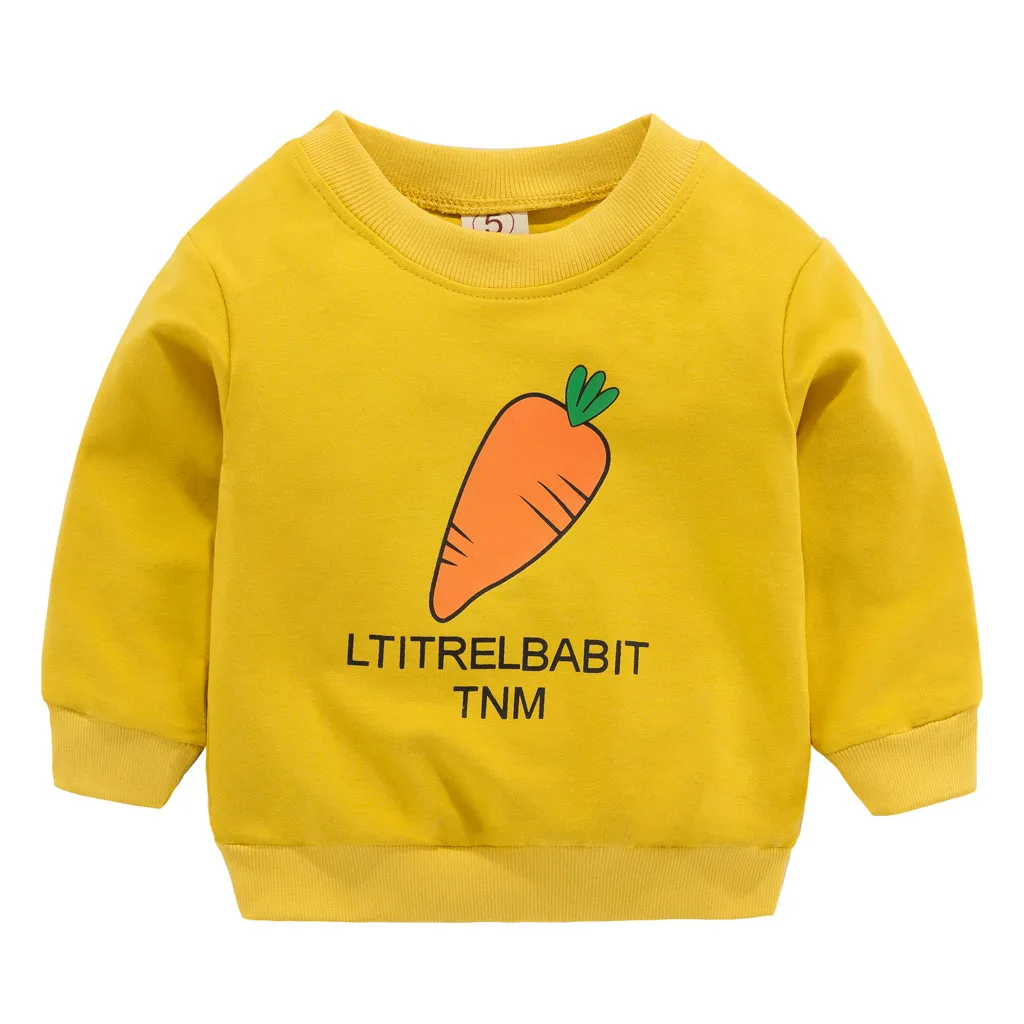 Зимняя футболка для малышей Одежда для маленьких мальчиков и девочек футболка с длинными рукавами и рисунком Топы - Цвет: Цвет: желтый