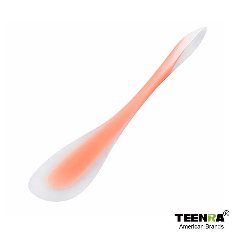 Orange TEENRA Двойная силиконовая лопаточка, ложка, антипригарная лопаточка для кондитерских изделий, скребок для крема, сливочного масла, скребок для торта, кухонные принадлежности для выпечки - Цвет: Orange