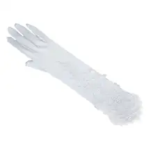 Свадебные длинные перчатки полые вышивка блестки цветочные кружева атласные варежки