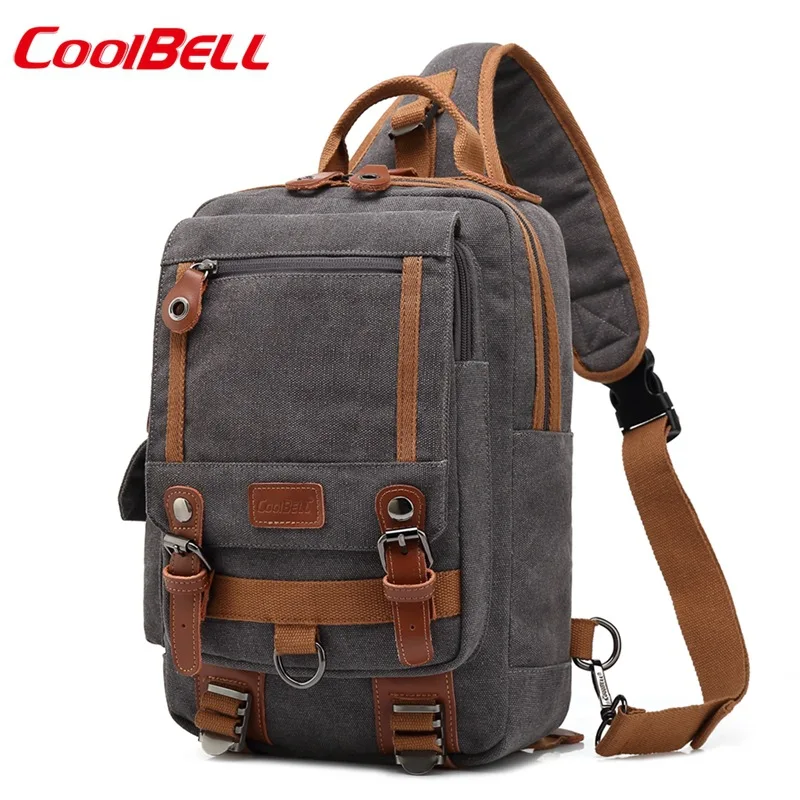 CoolBell New Men's Diagonal Package Bag Crossbody For Tablet 10.1" tablet Case For Ipad 9.7" Chest Pack Shoulder Messenger Bag