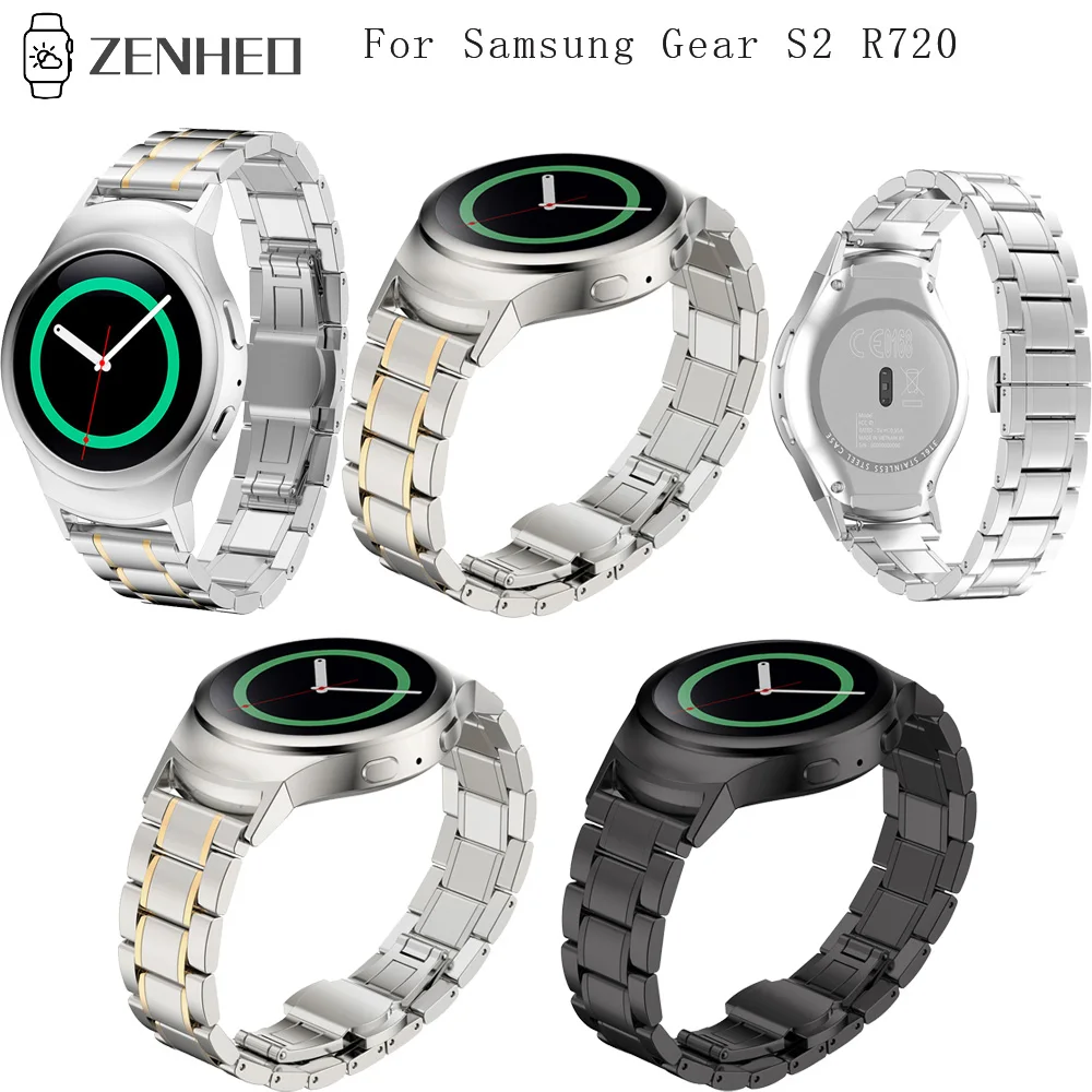 

New High Quality Stainless Steel with connector watch strap For Samsung Gear S2 R720 smart watch band.