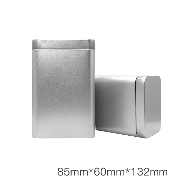 about 85x60x132mm 6 шт./лот, квадратная жестяная коробка для чая, герметичные матовые металлические контейнеры для упаковки чая, серебристые жестяные банки, органайзер для печенья и кофе - Цвет: about 85x60x132mm