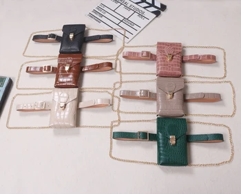 

2019 Crocodile Grain Leather Women Fanny Packs Flap Chest Bag Female Fashion Multi-color PU Waist Belt Bag Chain Shoulder Bag
