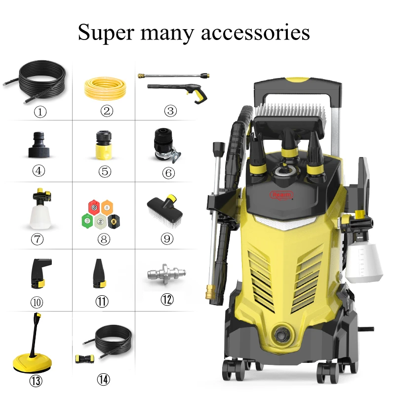 US $136.90 110bar High Pressure Washer 2200W Car Washing Machine Car Wash Water Gun Pump Foam Generator Tornado Dry Cleaner Car Accessories