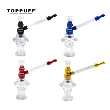

HORNET Hookah Shisha Glass Smoking Water Pipe 118MM Metal Pipes With Long Glass Handle Metal Mouth Filter