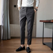 Осень-зима, Корейская версия, европейский и американский стиль, простые повседневные шерстяные брюки трех цветов