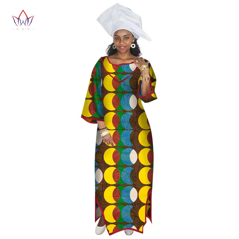 Африканские платья для женщин, платье макси с рукавом до локтя, африканские платья с принтом, Дашики, женское платье Базен, богатые Длинные платья размера плюс 6XL WY2569 - Цвет: 22