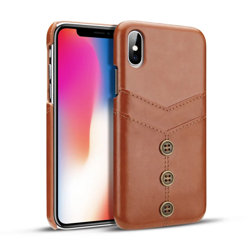 Vintage Waxy PU Leather Case For Apple iPhone XS MAX Back Card Holder Case For iPhone XR Phone Cover For iPhone X XS XS MAX XR