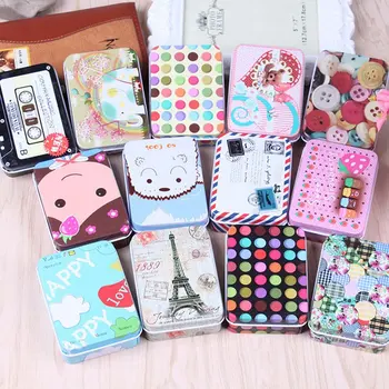 

Cute Iron Card Decor Tin Storage Rectangular Bag Small Jewelry Box Fashion Mini-tinplate Box Jewelry Gift Card Small Iron Box