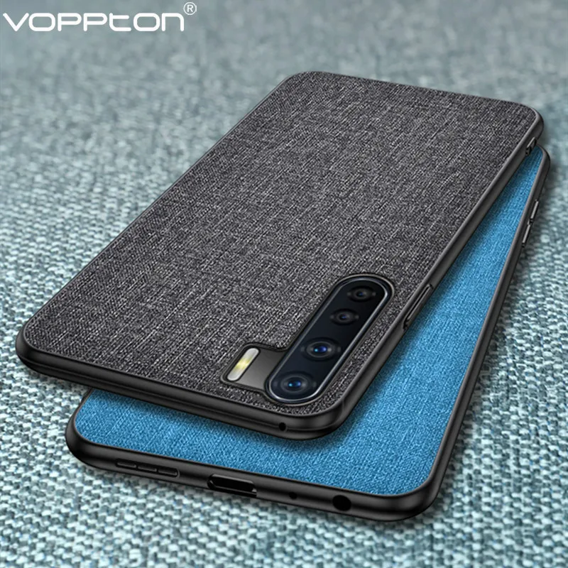 Для OPPO F15 чехол для телефона тканевый жесткий из поликарбоната силиконовая рамка