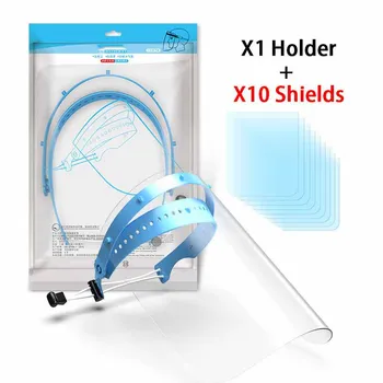 

Portable Protective Face Dental Face Shield with 1/10pcs Detachable Face Shield Anti-Fog Dustproof Replacement Covers Dropship