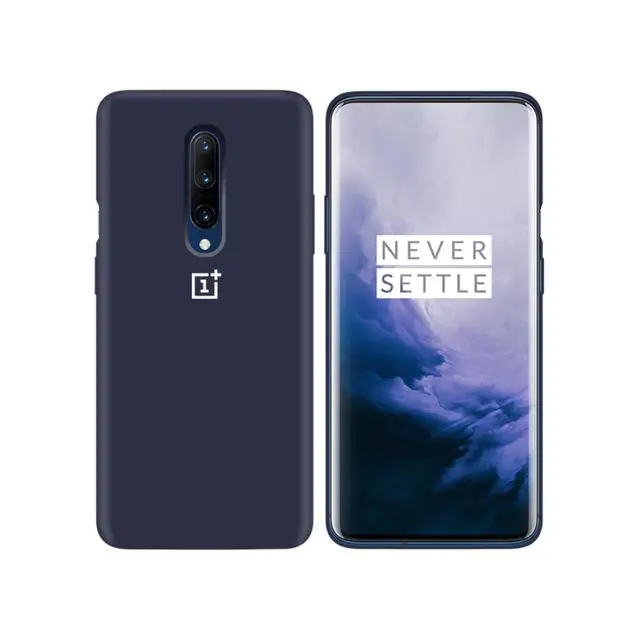 Чехол для Oneplus 7 Pro,, официальный, силиконовый, мягкий, ультра тонкий, ударопрочный, полный, защитный чехол для Oneplus One Plus 6 6T 7T Pro, чехол - Цвет: Синий