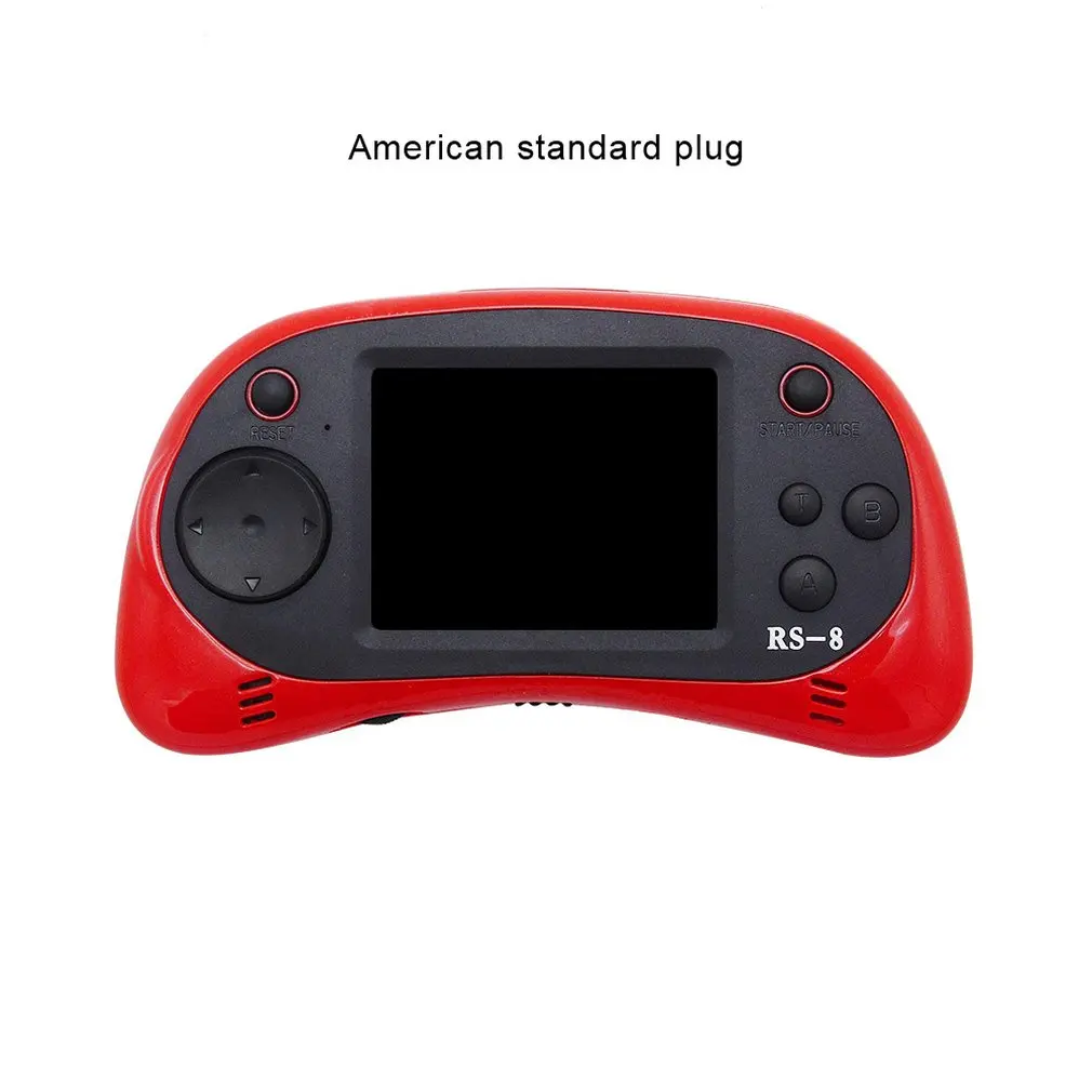 RS-8X Handheld Video Game Console Player Family Recreation Gaming System Built-in HD TV AV Output Games - Цвет: red  US plug