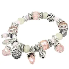 W004 BIGBING ювелирные изделия модный серебряный с кристаллами бусины Шарм женский браслет модный браслет ювелирные изделия