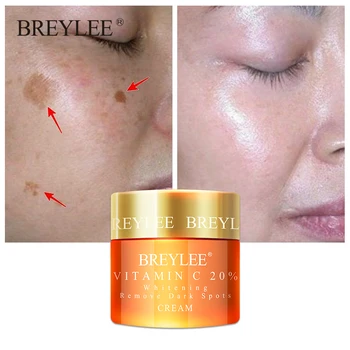 

Breylee Vitamin C 20% Vc Whitening Facial Cream Repair Fade Freckles Remove Dark Spots Melanin Remover Brightening Face Care