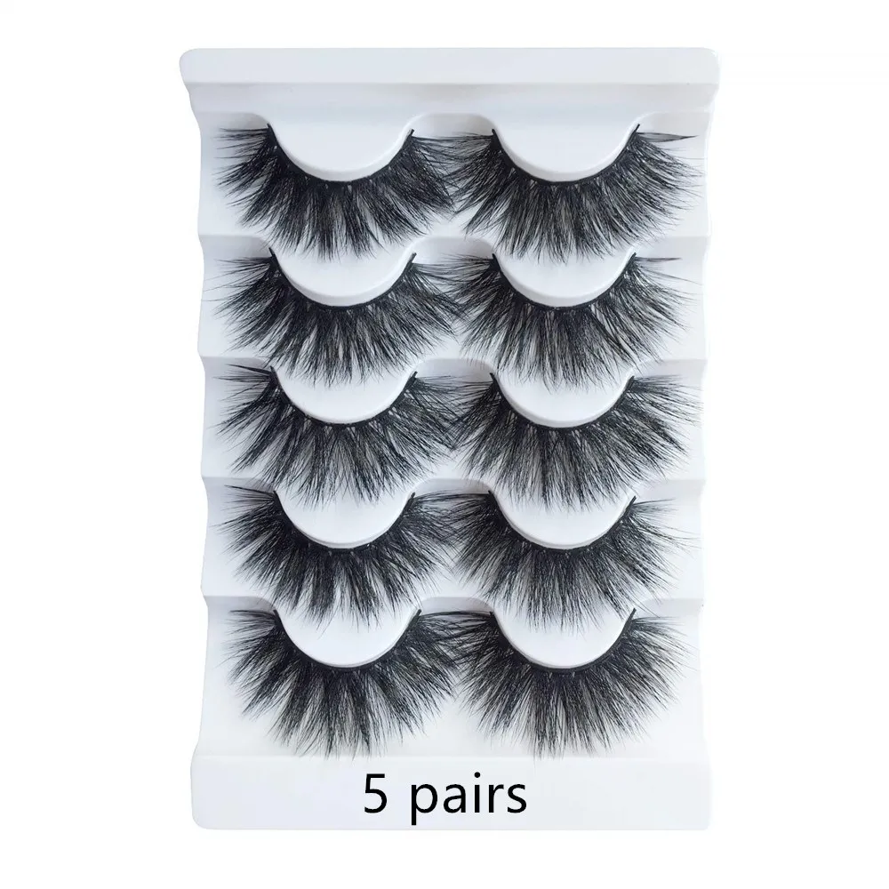 

5 Pairs New Fashion Women Soft Natural Long Cross Fake Eye Lashes Handmade Thick False Eyelashes Extension Beauty Makeup Tools