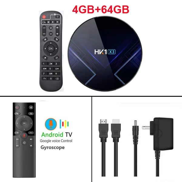 HK1 X3 Android 9,0 ТВ приставка Amlogic S905X3 4 Гб ПЗУ 64 Гб 128 Гб 8K 5G Wifi BT Youtube HDR Google Play Netfilx 1000M LAN телеприставка - Цвет: 4GB 64GB HYC