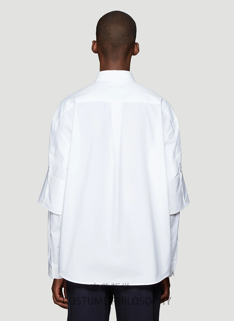 custom Original design double sleeve loose simple dark department designer shirt m-6xl!Plus-size men's shows
