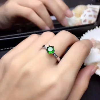 

Free shipping Natural And Real Diopside ring 925 sterling silver Fine jewelry For men or women