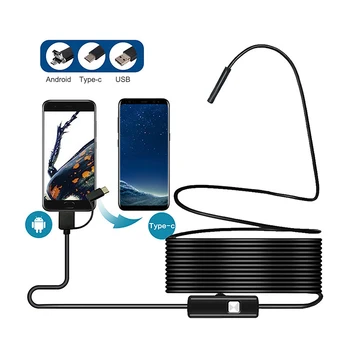 

3.5M Camera Endoscope HD 720P IP68 Hard Flexible Tube 3 in 1 Mirco USB Type-C Borescope Video Inspection for Android Endoscope