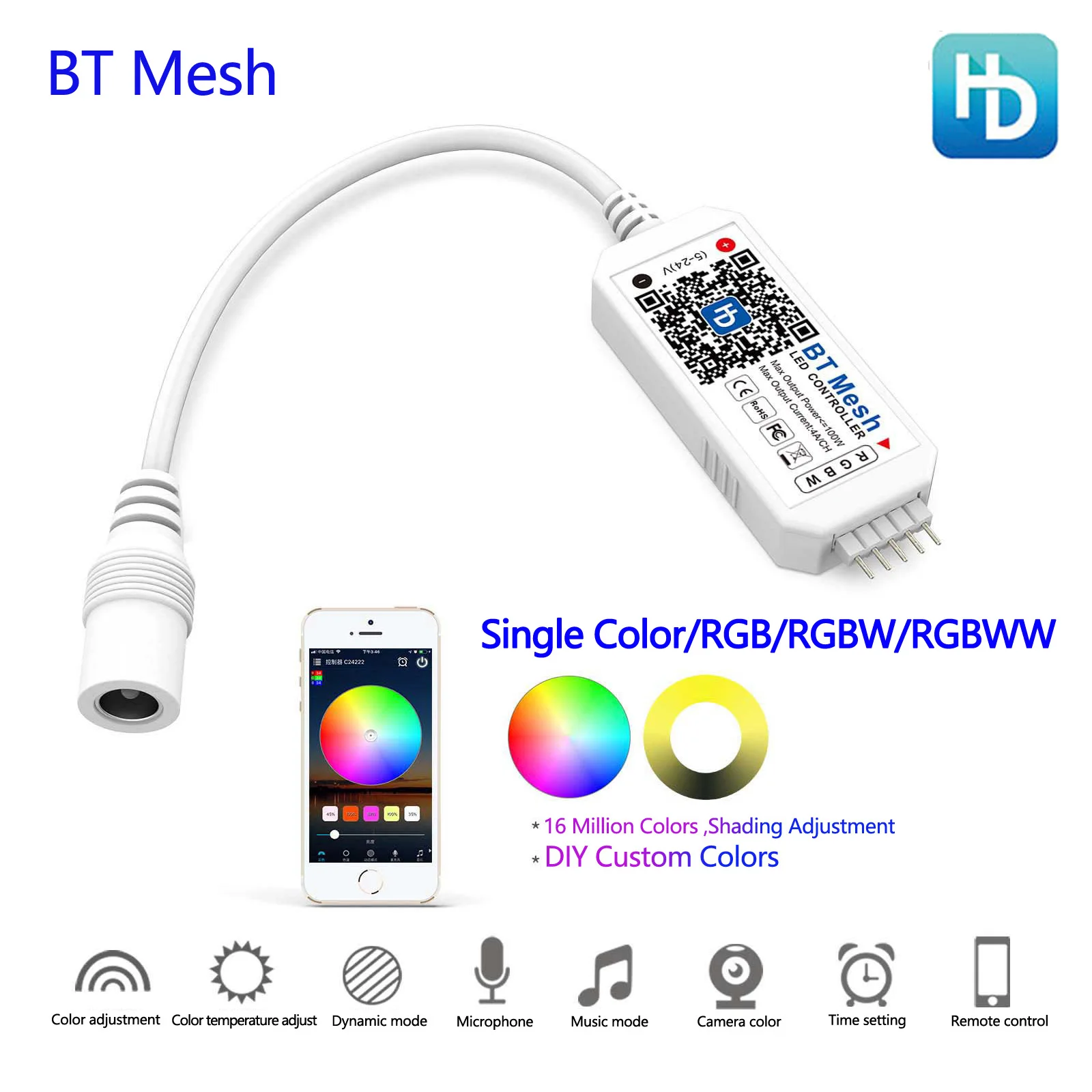 Bluetooth-контроллер для светодиодной ленты 5 В 12 24 | Лампы и освещение