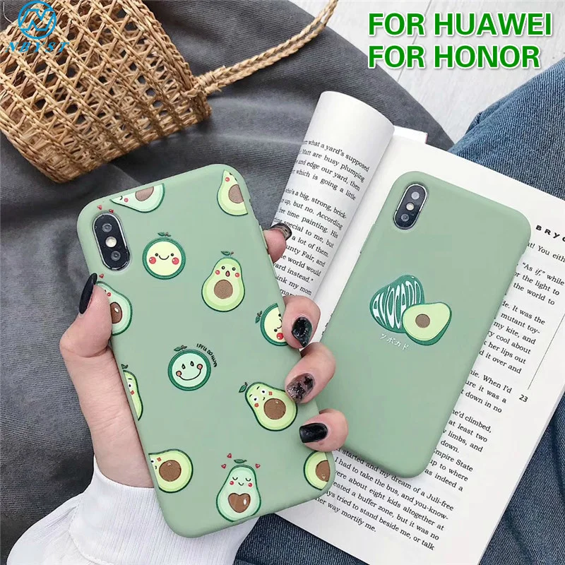 Милый чехол с авокадо для Huawei Y9S Y8P P40 Lite P30 P20 P10 P Smart Pro Nova 5T 3i Honor 30i 10 20 8X 7X мягкий
